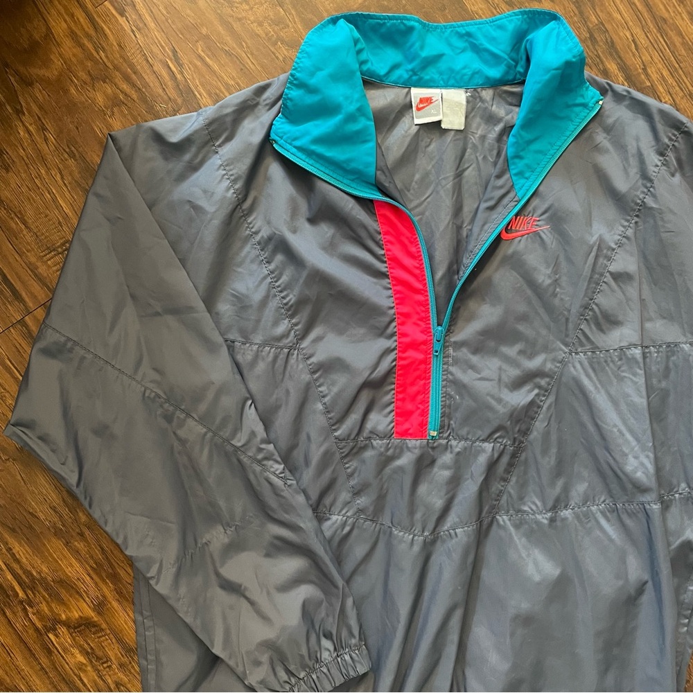 Vintage Nike Silver Tag Windbreaker XL - Pink and Teal